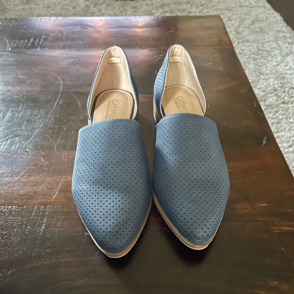 NEW Blue Sueded Catherine Malandrino d’Orsay Flats Sz 6.5